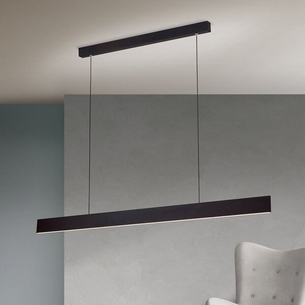 ORION LED κρεμαστό φωτιστικό Gideon, Up- & Downlight, μαύρο, ρυθμιζόμενος, Μαύρο, Σαλόνι / τραπεζαρία, Μέταλλο, σύγχρονο