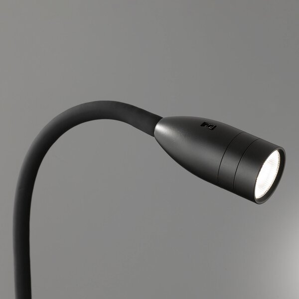 FISCHER & HONSEL Φωτιστικό τοίχου Sten LED με χειρονομία ελέγχου, μαύρο, ρυθμιζόμενος, Μαύρο, Σαλόνι / τραπεζαρία, Μέταλλο, σύγχρονο, Φως ανάγνωσης
