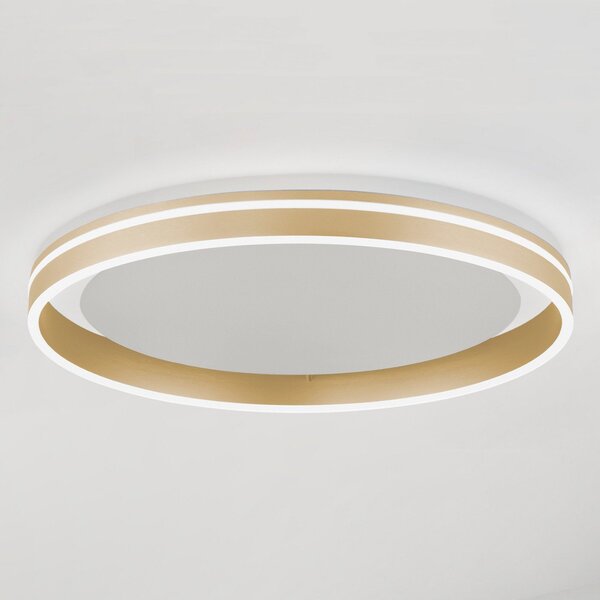 Q-Smart-Home Paul Neuhaus Q-VITO LED φωτιστικό οροφής, Ø 60cm, ρυθμιζόμενος, Χρυσό / Ορείχαλκου, Σαλόνι / τραπεζαρία, Μέταλλο, σύγχρονο
