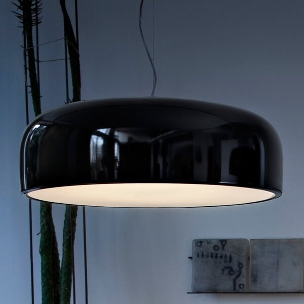 FLOS Smithfield S - Κρεμαστό φωτιστικό σε γυαλιστερό μαύρο χρώμα, ρυθμιζόμενος, Μαύρο, Σαλόνι / τραπεζαρία, Μέταλλο, σχεδιασμός