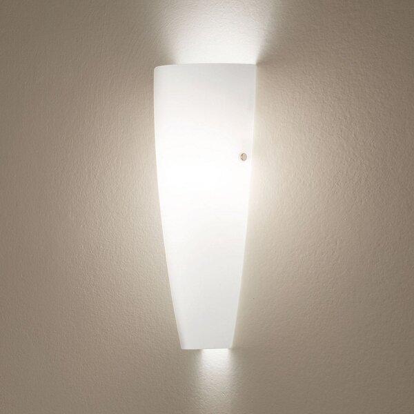 Fabas Luce Λευκό φωτιστικό τοίχου Dedalo IP44, ρυθμιζόμενος, Λευκό, Μπάνιο, Γυαλί, σύγχρονο