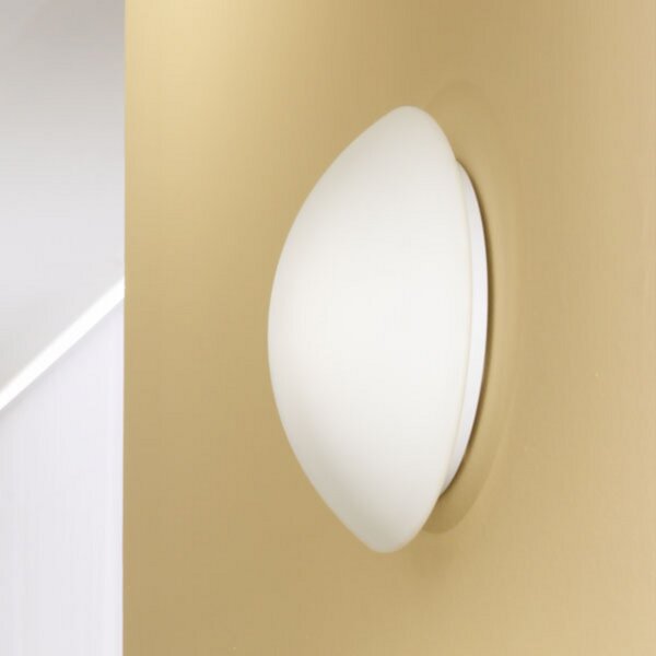 Fabas Luce Pandora φωτιστικό οροφής, Ø 36 cm, γυαλί, λευκό, ρυθμιζόμενος, Λευκό, Σαλόνι / τραπεζαρία, Γυαλί