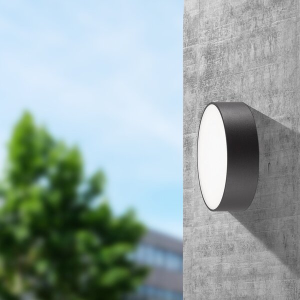 CMD Φωτιστικό LED εξωτερικού χώρου 9026, Ø 25 cm, Μαύρο, Μέταλλο, σύγχρονο, Οροφή στρογγυλή άμεση