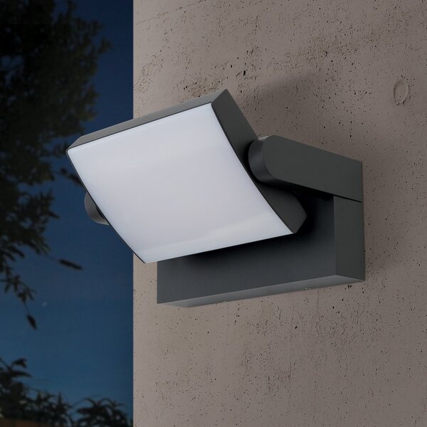 ORION Εξωτερικό φωτιστικό τοίχου LED Ginger, IP54, CCT, ανθρακί, Μαύρο, Μέταλλο, σύγχρονο