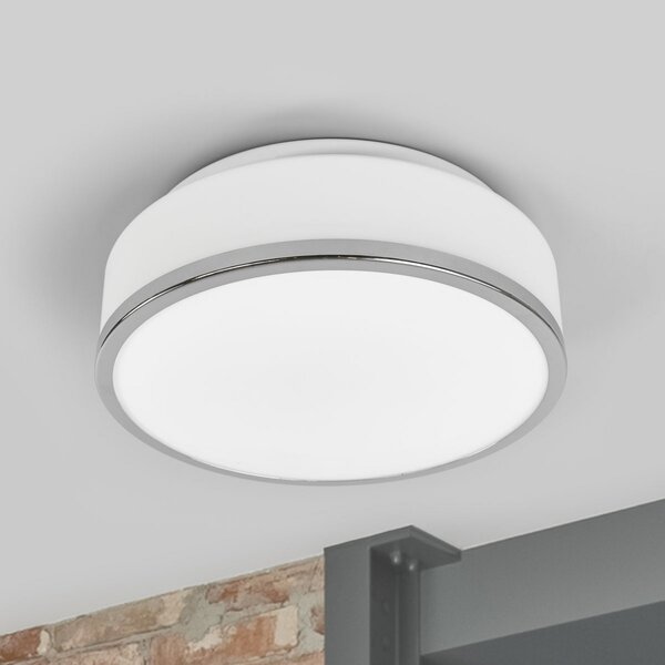 Searchlight Φωτιστικό οροφής IP44, Ø 28cm, χρώμιο, ρυθμιζόμενος, Λευκό, Μπάνιο, Γυαλί, σύγχρονο