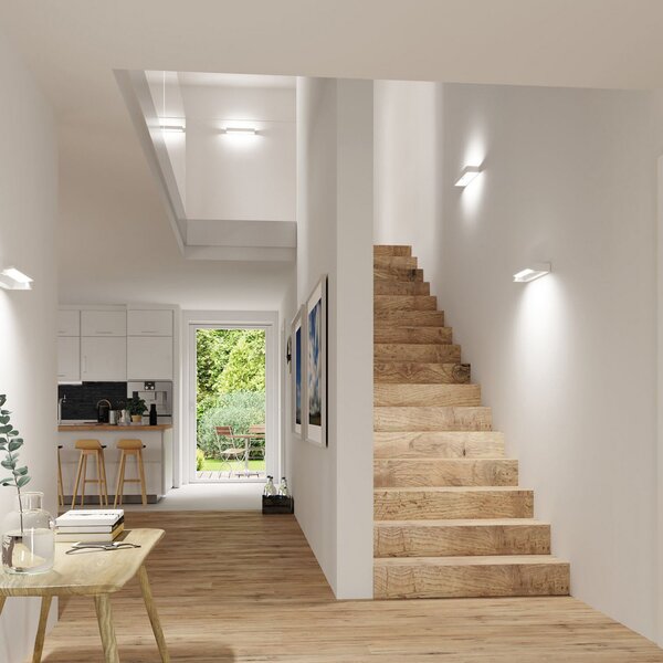 Paulmann LED απλίκα Lucille, λευκό, 40 cm, ρυθμιζόμενη ένταση φωτισμού, IP44, ρυθμιζόμενος, Λευκό, Μπάνιο, Μέταλλο, σύγχρονο