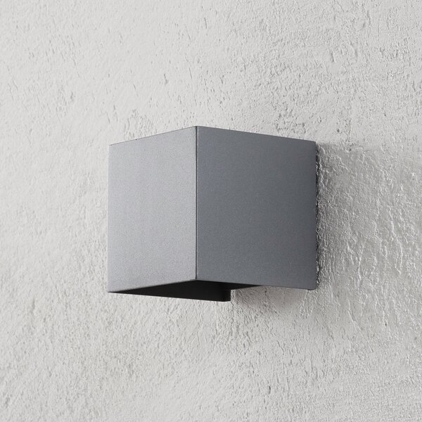 ORION Εξωτερικό φωτιστικό τοίχου LED Cube, ανθρακί, μέταλλο, 10 cm, up/down, Γκρι, Μέταλλο, σύγχρονο, Πρίζα τοίχου πάνω/κάτω