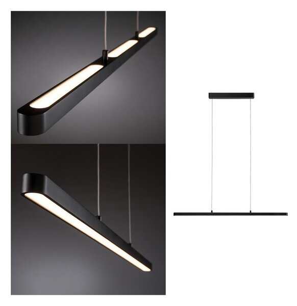 Paulmann Φωτιστικό LED Lento, μαύρο, 100 cm, φωτισμός προς τα πάνω/κάτω, με, ρυθμιζόμενος, Μαύρο, Σαλόνι / τραπεζαρία, Μέταλλο, σύγχρονο