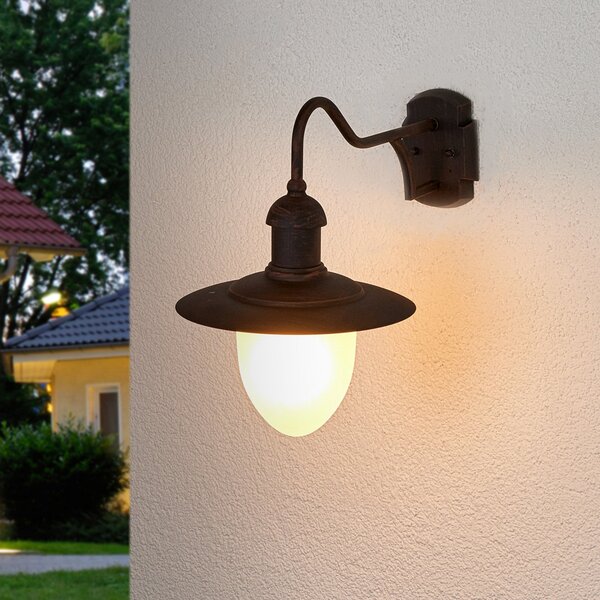 Lucide Εξωτερικό φωτιστικό τοίχου Aruba, Ø 25 cm, καφέ σκουριά, ρυθμιζόμενος, Καφέ / Σκουριάς, Μέταλλο, Εξοχική κατοικία / Ρουστίκ