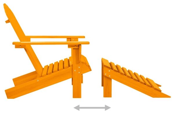 Καρέκλα Κήπου Adirondack με Υποπόδιο Πορτοκαλί από Ξύλο Ελάτης - Πορτοκαλί
