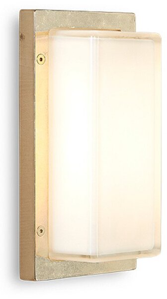 Moretti Luce Εξωτερικό φωτιστικό τοίχου Ice Cubic 3410, φυσικός ορείχαλκος, ρυθμιζόμενος, Χρυσό / Ορείχαλκου, Μέταλλο