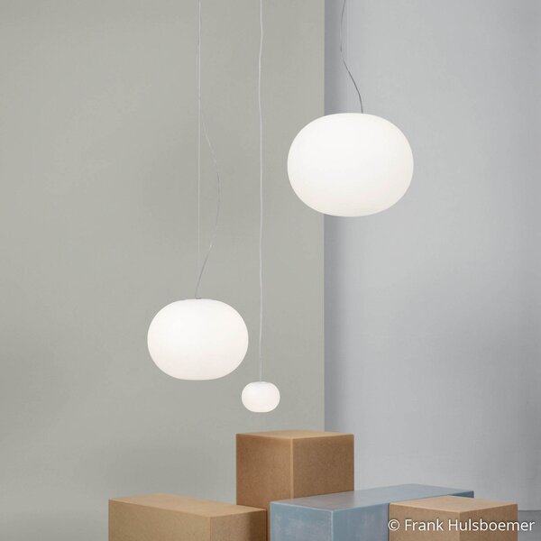 FLOS Glo-Ball - σφαιρικό κρεμαστό φωτιστικό 45 cm, ρυθμιζόμενος, Λευκό, Σαλόνι / τραπεζαρία, Γυαλί, σχεδιασμός, Σφαίρα