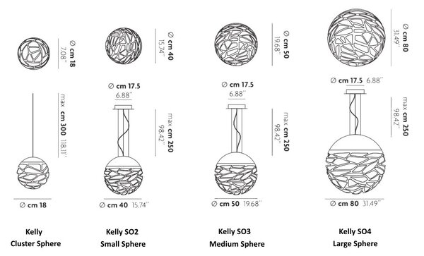 Lodes - Kelly Small Sphere Κρεμαστό φωτιστικό Χάλκινο Lodes