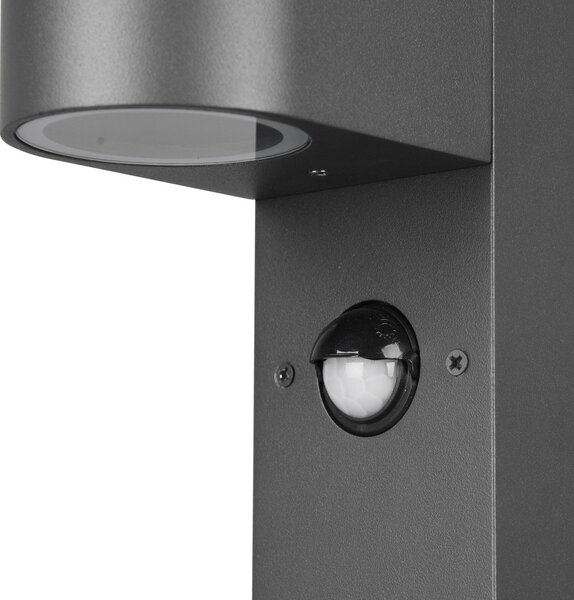Trio Lighting Φωτιστικό μονοπατιών Roya, αισθητήρας κίνησης, ανθρακί, ρυθμιζόμενος, Μαύρο, Μέταλλο, σύγχρονο