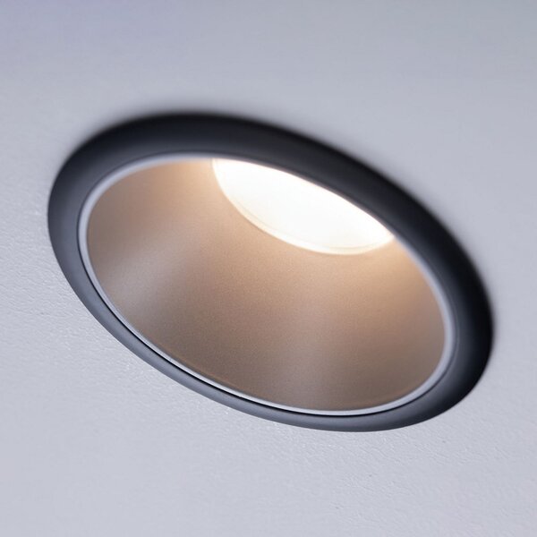 Paulmann Cole LED-Spotlight ασημί-μαύρο σετ 3 τεμαχίων, ρυθμιζόμενος, Μεταλλικό, Διάδρομος, Μέταλλο, σύγχρονο, Φωτιστικά εσοχής στρογγυλά