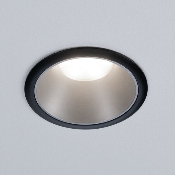 Paulmann Cole LED-Spotlight ασημί-μαύρο σετ 3 τεμαχίων, ρυθμιζόμενος, Μεταλλικό, Διάδρομος, Μέταλλο, σύγχρονο, Φωτιστικά εσοχής στρογγυλά