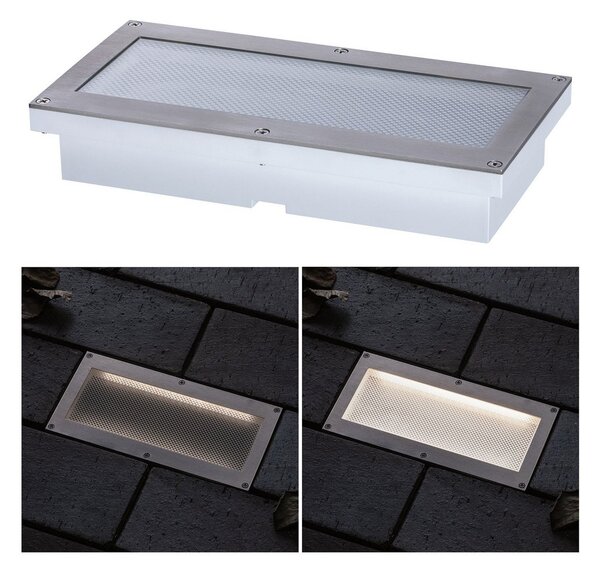 Paulmann Brick LED φωτιστικό ενσωματωμένο στο δάπεδο, 10x20cm, Γκρι, Μέταλλο, σύγχρονο, Γωνιακά φωτιστικά