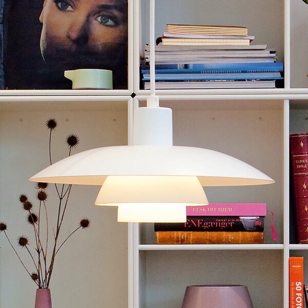 Louis Poulsen PH 4/3 - Σχεδιαστικό κρεμαστό φωτιστικό, 40 cm, ρυθμιζόμενος, Λευκό, Σαλόνι / τραπεζαρία, Μέταλλο, σχεδιασμός