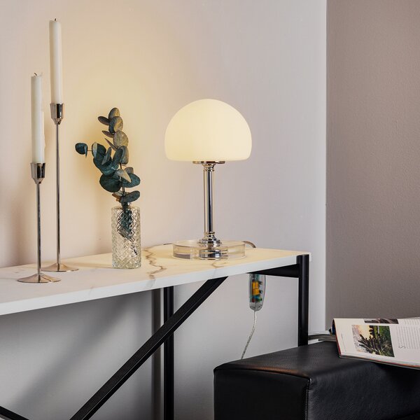 Steinhauer Επιτραπέζια λάμπα LED Ancilla, χρωμιωμένη, 30 εκ., ρυθμιστής έντασης με, ρυθμιζόμενος, Μεταλλικό, Σαλόνι / τραπεζαρία, Μέταλλο, σύγχρονο