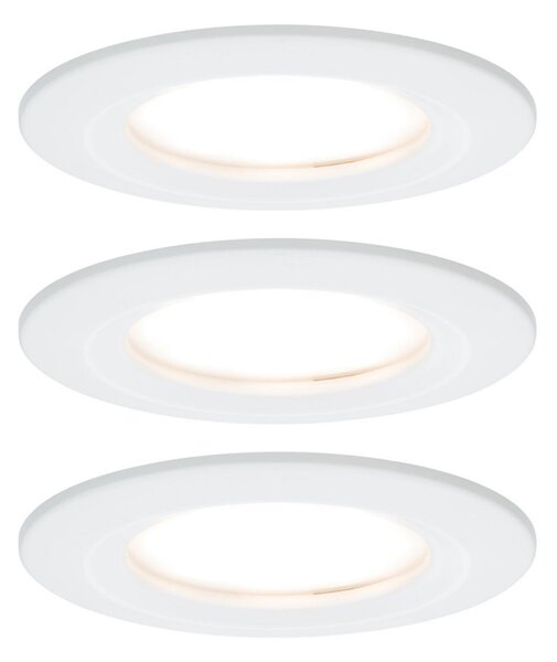 Paulmann LED χωνευτό σποτ Nova Coin 3 λευκό στρογγυλό dimmable, ρυθμιζόμενος, Λευκό, Διάδρομος, Μέταλλο, σύγχρονο, Φωτιστικά εσοχής στρογγυλά