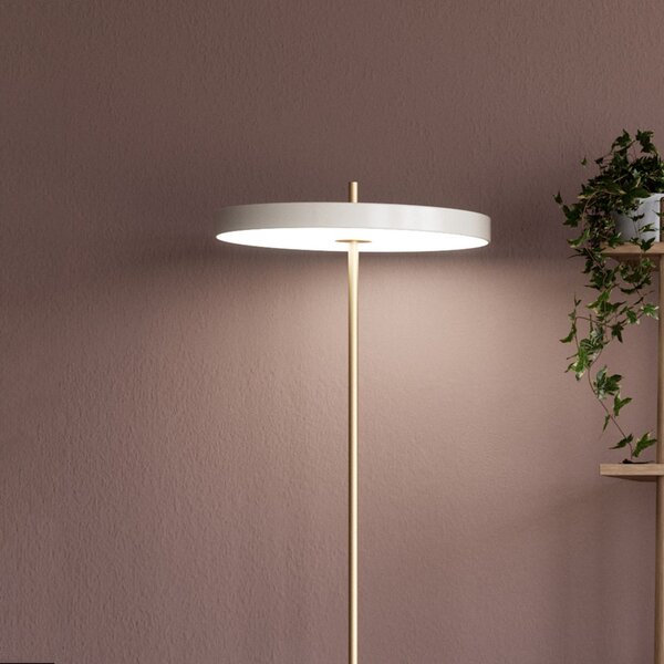 UMAGE Asteria Floor LED φωτιστικό δαπέδου μαργαριταρένιο λευκό, ρυθμιζόμενος, Λευκό, Σαλόνι / τραπεζαρία, Μέταλλο, σχεδιασμός