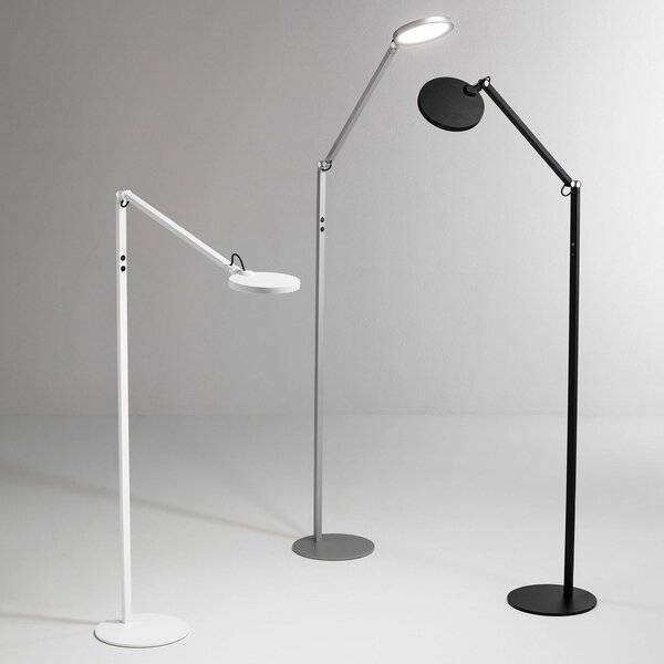 Fabas Luce Φωτιστικό δαπέδου Regina LED, 1-φωτιστικό, λευκό, ρυθμιζόμενος, Λευκό, Σαλόνι / τραπεζαρία, Μέταλλο, σύγχρονο