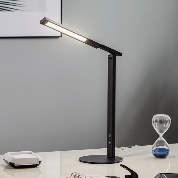 Fabas Luce Λάμπα γραφείου LED Ιδανική με ρυθμιστή έντασης, μαύρη, ρυθμιζόμενος, Μαύρο, Μελέτη / Γραφείο, Μέταλλο, σύγχρονο