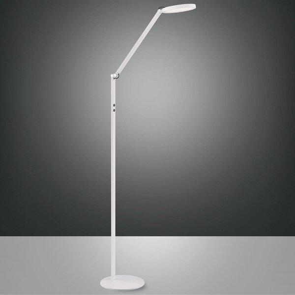 Fabas Luce Φωτιστικό δαπέδου Regina LED, 1-φωτιστικό, λευκό, ρυθμιζόμενος, Λευκό, Σαλόνι / τραπεζαρία, Μέταλλο, σύγχρονο