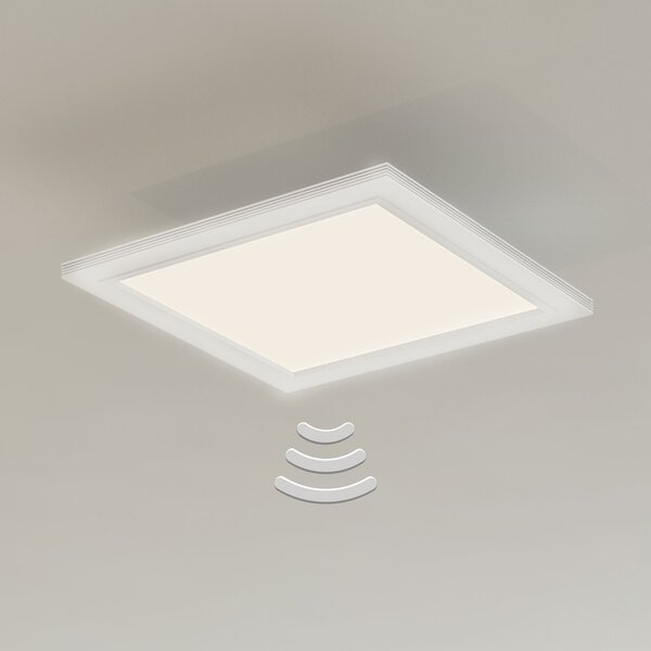 Briloner Φωτιστικό οροφής LED Piatto, αισθητήρας, 29,5 x cm, Λευκό, Διάδρομος, Μέταλλο, σύγχρονο