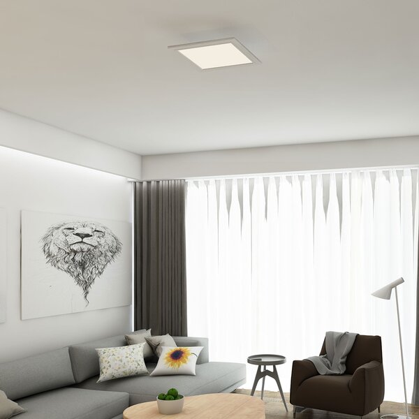 Briloner Φωτιστικό οροφής LED Piatto, αισθητήρας, 29,5 x cm, Λευκό, Διάδρομος, Μέταλλο, σύγχρονο