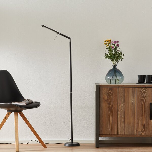 Trio Lighting Φωτιστικό δαπέδου LED Filigran, μαύρο, ρυθμιζόμενο, ρυθμιζόμενος, Μαύρο, Σαλόνι / τραπεζαρία, Μέταλλο, σύγχρονο, Φως ανάγνωσης