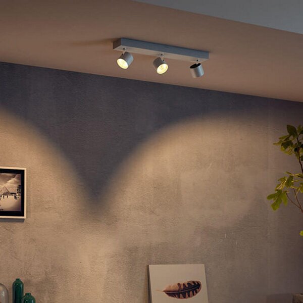 Philips Star LED προβολέας λευκού χρώματος 3-φωτός WarmGlow, ρυθμιζόμενος, Λευκό, Σαλόνι / τραπεζαρία, Μέταλλο, σύγχρονο