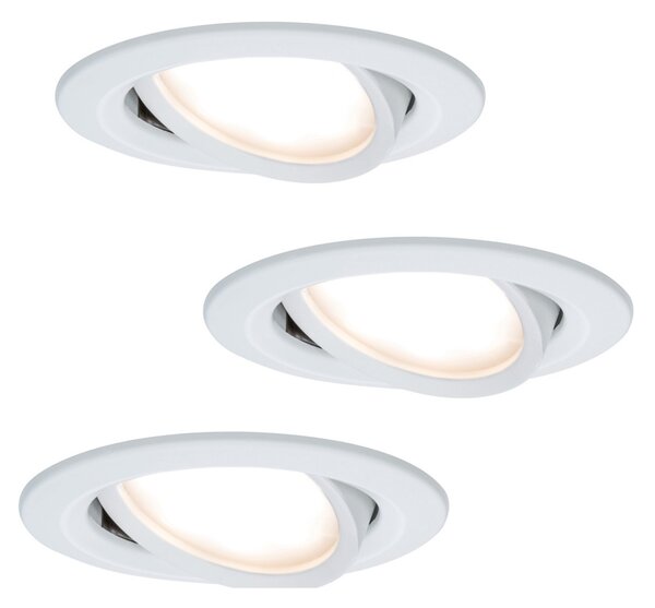 Paulmann Coin Slim LED φωτιστικό εσοχής IP23 λευκό 3 μονάδες, ρυθμιζόμενος, Λευκό, Σαλόνι / τραπεζαρία, Μέταλλο, Φωτιστικά εσοχής στρογγυλά