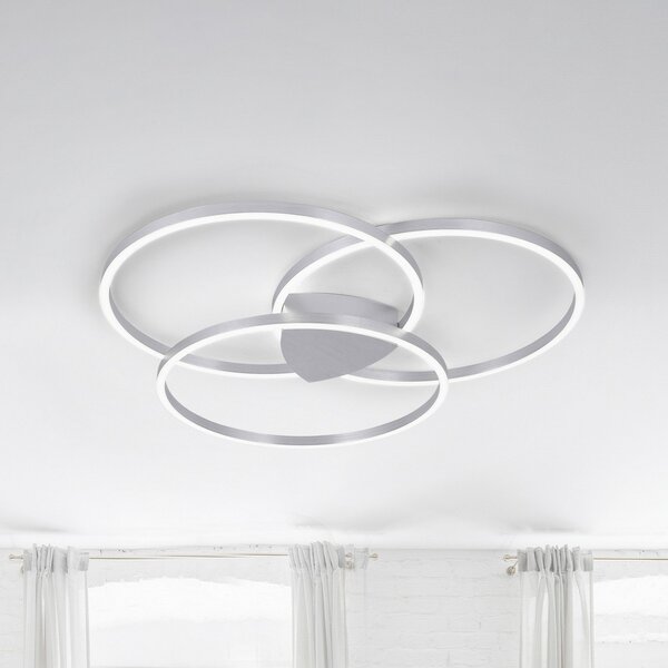 Q-Smart-Home Φωτιστικό οροφής Paul Neuhaus Q-KATE LED, ρυθμιζόμενος, Γκρι, Σαλόνι / τραπεζαρία, Μέταλλο, σύγχρονο, Οροφή πολλαπλής φλόγας