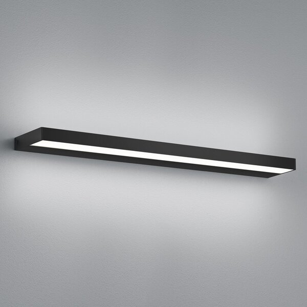 Helestra Slate LED φωτιστικό τοίχου, μαύρο ματ 60 cm, Μαύρο, Μπάνιο, Μέταλλο, σύγχρονο