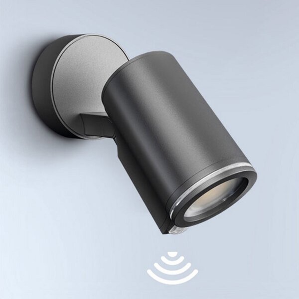 STEINEL Εξωτερικός προβολέας με αισθητήρα One S, ανθρακί, IP44, Μαύρο, Μέταλλο, σύγχρονο