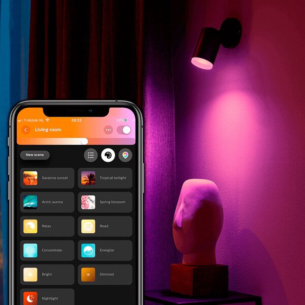 Philips Hue - Fugato Single Spot Black 1 τεμ. Bluetooth White/Color Amb. Philips Hue