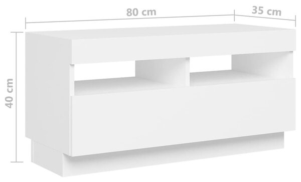 Έπιπλο Τηλεόρασης με LED Λευκό 260 x 35 x 40 εκ. - Λευκό