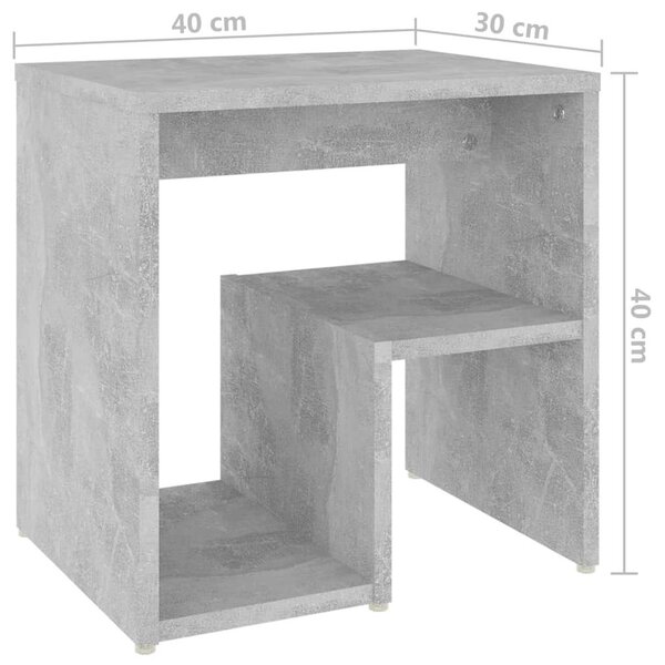 Κομοδίνα 2 τεμ. Γκρι Σκυροδέμ. 40 x 30 x 40 εκ. από Μοριοσανίδα - Γκρι