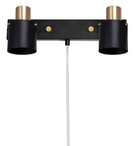 Globen Lighting - Clark 2 Φωτιστικό τοίχου Μαύρο/Brushed Brass Globen Lighting