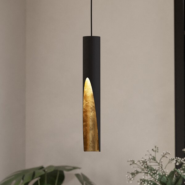 EGLO LED κρεμαστό φωτιστικό Barbotto σε μαύρο/χρυσό, 1fl., Μαύρο, Σαλόνι / τραπεζαρία, Μέταλλο, σύγχρονο