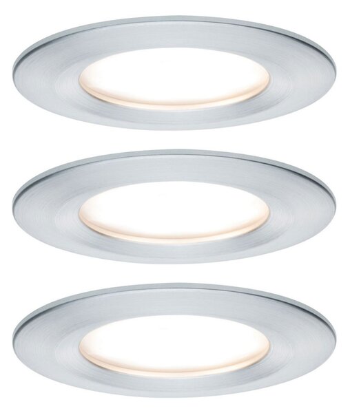 Paulmann LED χωνευτό σποτ Nova Coin 3 αλουμινίου στρογγυλό dimmable, ρυθμιζόμενος, Μεταλλικό, Διάδρομος, Μέταλλο, σύγχρονο, Φωτιστικά εσοχής στρογγυλά