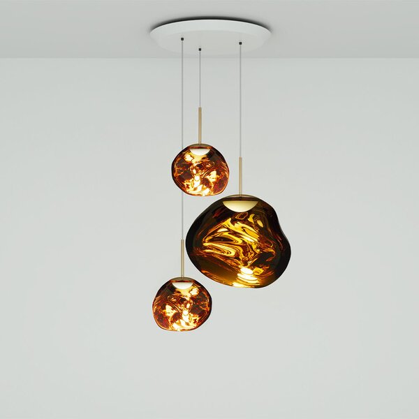 Tom Dixon - Melt Trio Round LED Κρεμαστό φωτιστικό Χρυσό Tom Dixon