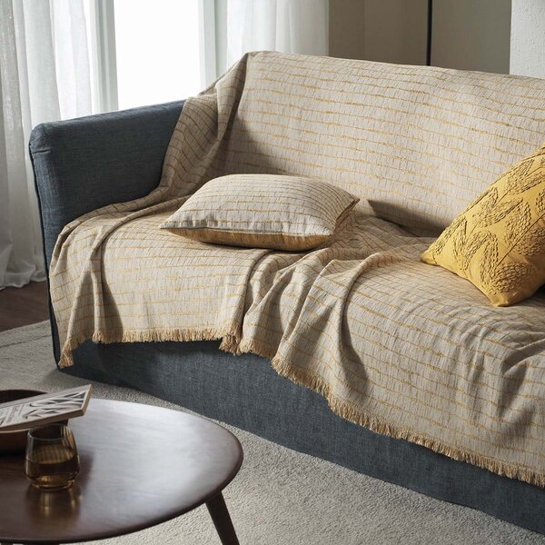 Ριχτάρι Καναπέ Διθέσιου 2 Όψεων (180x250) Gofis Home Vespera Leaf Gold 148/04