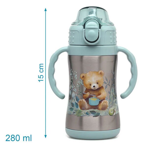 Παγούρι - Θερμός 280ml Με Καλαμάκι Kiokids Little Beer 3807
