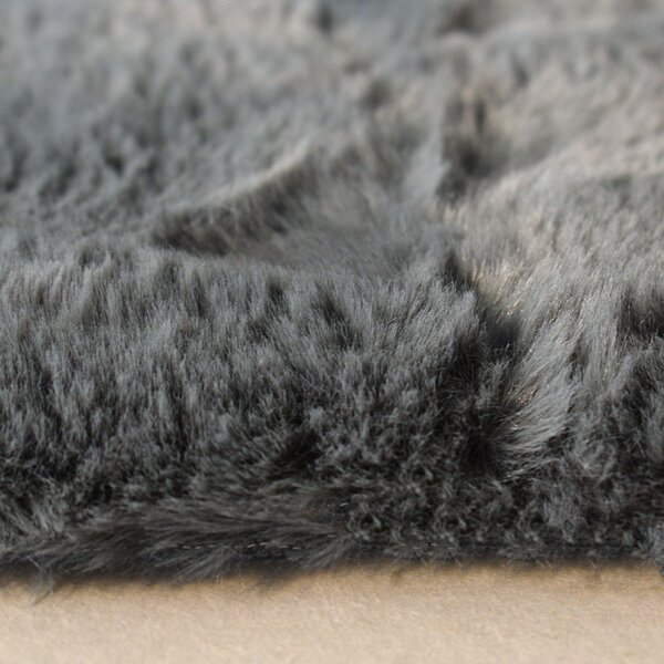 Πατάκι Γούνινο (60x90) Ravelia Fluffy Dark Grey Animal Shape