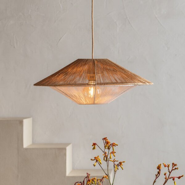 Good & Mojo GOOD MOJO Κρεμαστό φωτιστικό Lumbini, Ø50 cm, φυσικό, χάρτινο σχοινί, Καφέ / Σκουριάς, Σαλόνι / τραπεζαρία, Χαρτί / χαρτόνι, Σκανδιναβικό