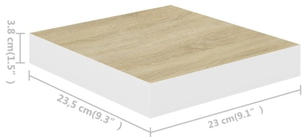 Ράφι Τοίχου Δρυς και Άσπρο 23 x 23,5 x 3,8 εκ. από MDF - Καφέ