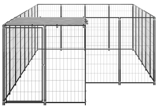 Σπιτάκι Σκύλου Μαύρο 8,47 m² Ατσάλινο - Μαύρο