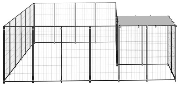 Σπιτάκι Σκύλου Μαύρο 8,47 μ² Ατσάλινο - Μαύρο